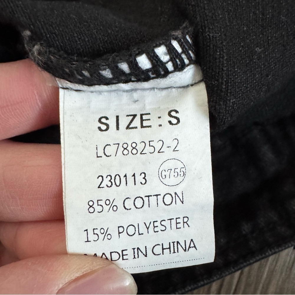 Fringe Black Denim Jacket Small - Picture 7 of 7